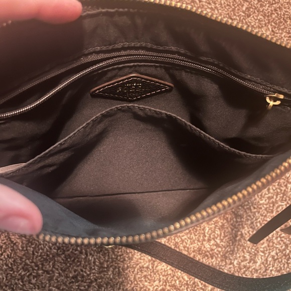 Fossil Emma Crossbody Purse Black Pebbled Leather Bag - Picture 11 of 14